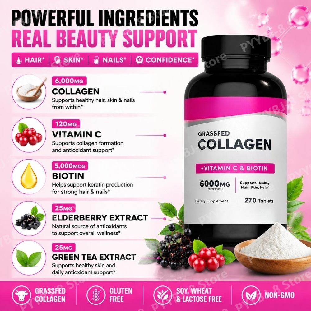 Коллагеновые таблетки 6000 мг  – обзор и цена Hair Care Vitamin
